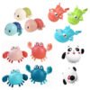 Frog, Crab, and Panda bath toy set